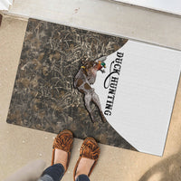 Duck Hunting Retriever Rubber Doormat Mallard Shotgun Hunt with Camouflage Marsh Dog Artwork