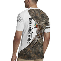 Duck Hunting Retriever Rugby Jersey Mallard Shotgun Hunt with Camouflage Marsh Dog Artwork