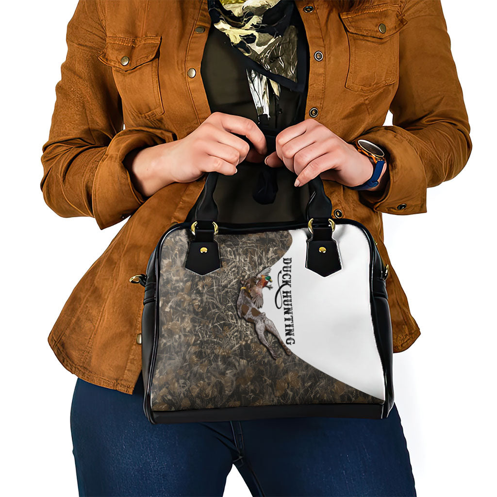 Duck Hunting Retriever Shoulder Handbag Mallard Shotgun Hunt with Camouflage Marsh Dog Artwork