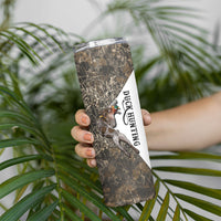 Duck Hunting Retriever Skinny Tumbler Mallard Shotgun Hunt with Camouflage Marsh Dog Artwork