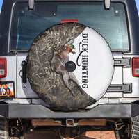 Duck Hunting Retriever Spare Tire Cover Mallard Shotgun Hunt with Camouflage Marsh Dog Artwork