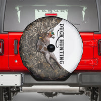Duck Hunting Retriever Spare Tire Cover Mallard Shotgun Hunt with Camouflage Marsh Dog Artwork