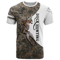 Duck Hunting Retriever T Shirt Mallard Shotgun Hunt with Camouflage Marsh Dog Artwork
