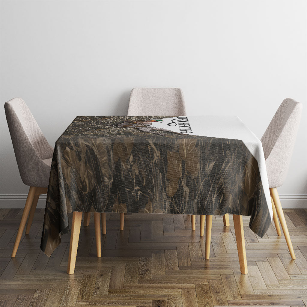 Duck Hunting Retriever Tablecloth Mallard Shotgun Hunt with Camouflage Marsh Dog Artwork