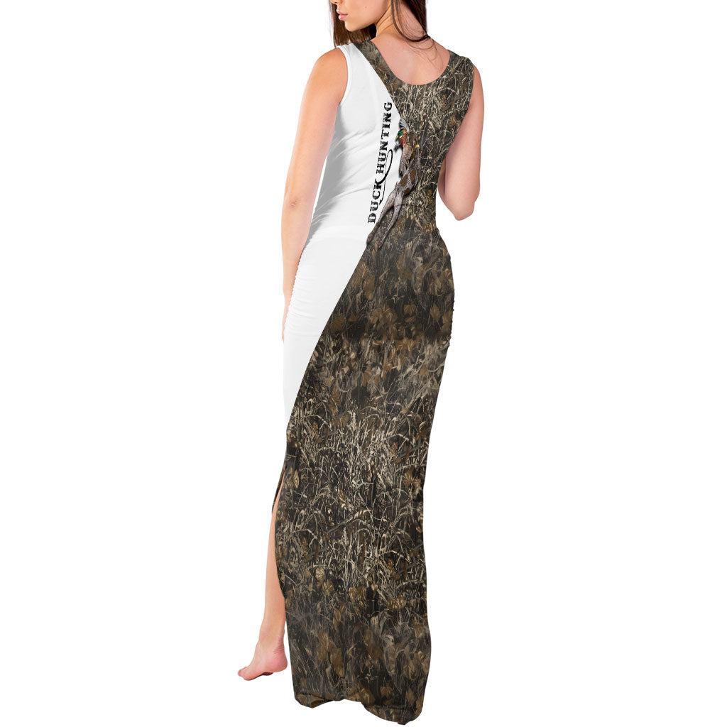 Duck Hunting Retriever Tank Maxi Dress Mallard Shotgun Hunt with Camouflage Marsh Dog Artwork