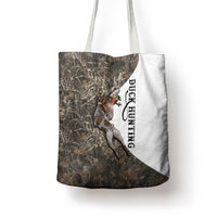 Duck Hunting Retriever Tote Bag Mallard Shotgun Hunt with Camouflage Marsh Dog Artwork