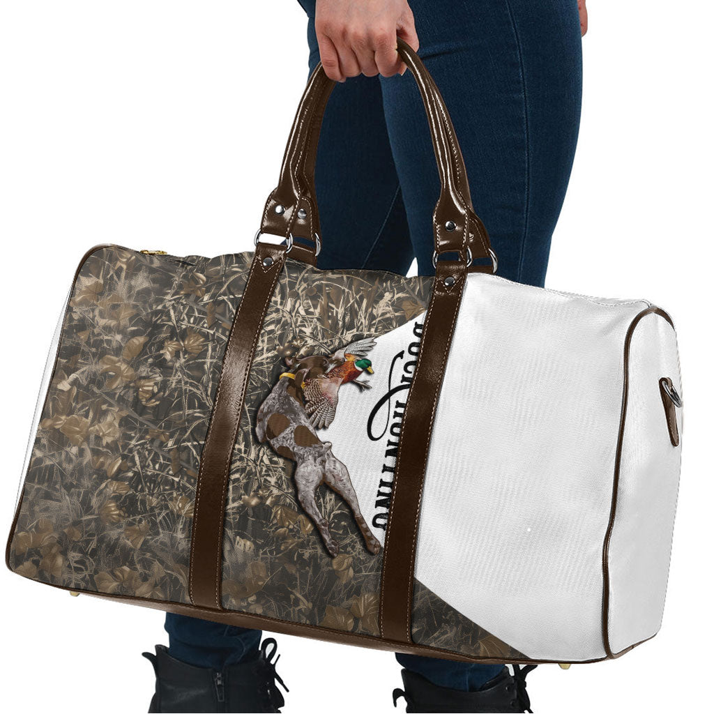 Duck Hunting Retriever Travel Bag Mallard Shotgun Hunt with Camouflage Marsh Dog Artwork