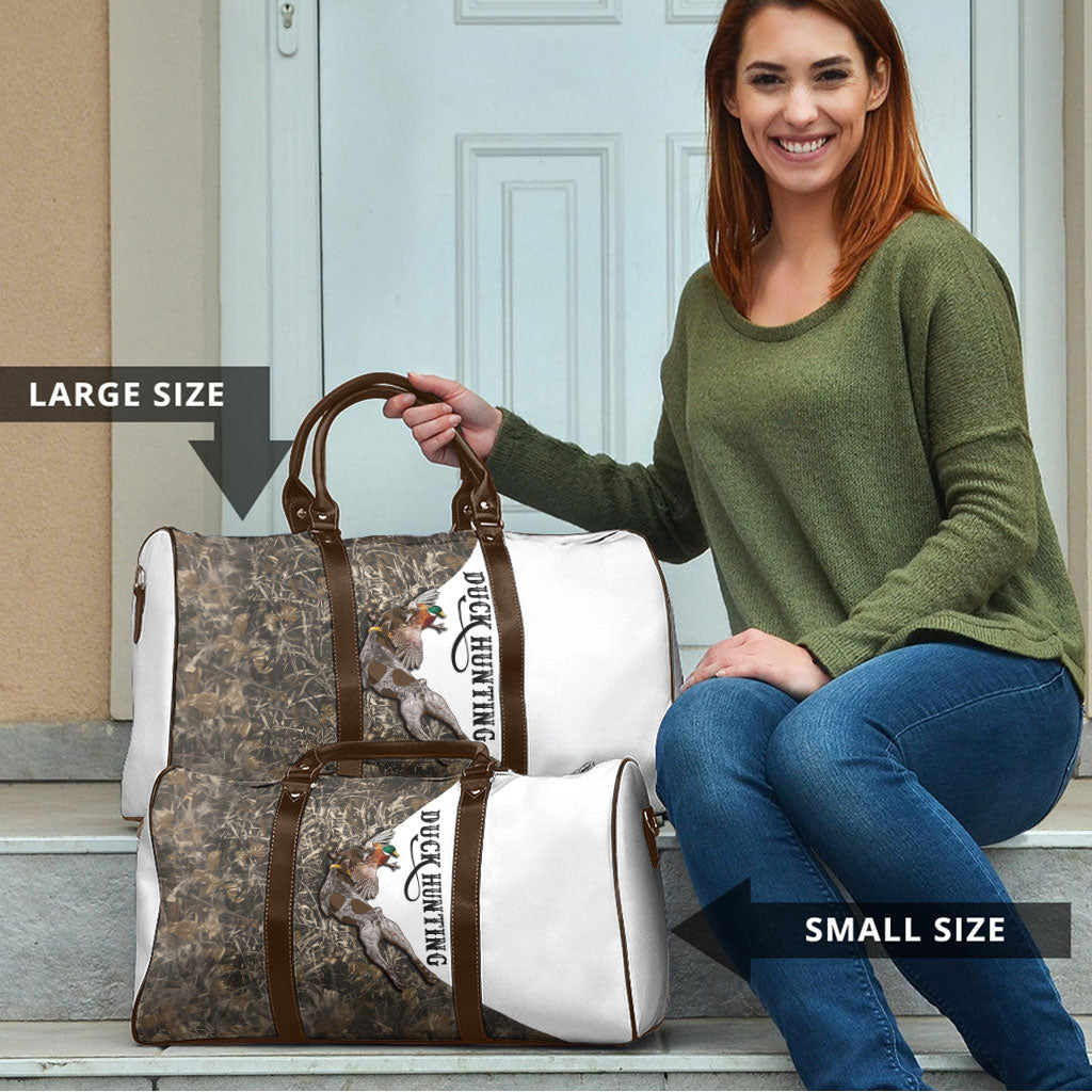 Duck Hunting Retriever Travel Bag Mallard Shotgun Hunt with Camouflage Marsh Dog Artwork