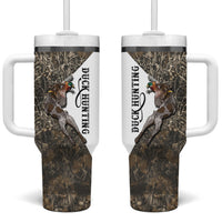 Duck Hunting Retriever Tumbler With Handle Mallard Shotgun Hunt with Camouflage Marsh Dog Artwork