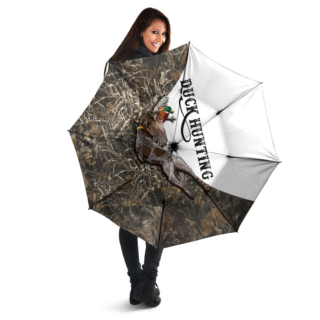 Duck Hunting Retriever Umbrella Mallard Shotgun Hunt with Camouflage Marsh Dog Artwork
