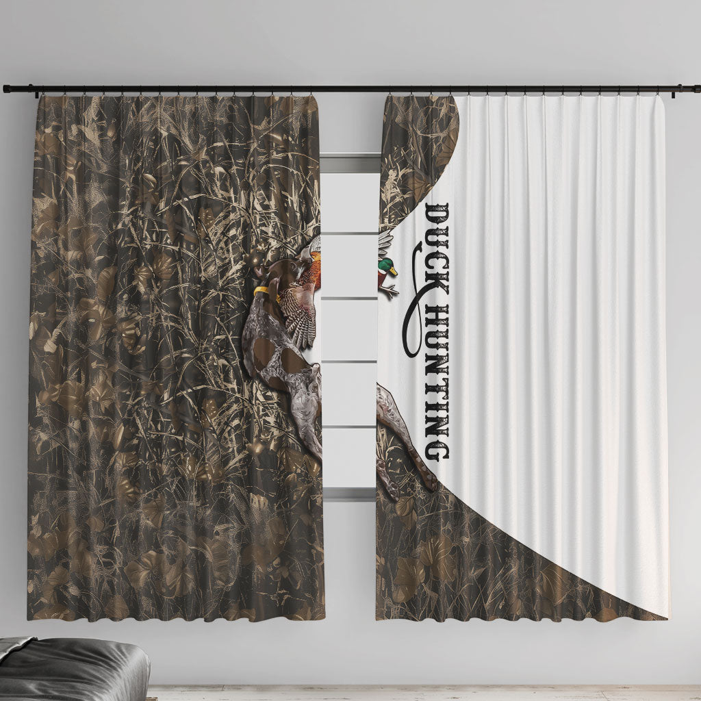 Duck Hunting Retriever Window Curtain Mallard Shotgun Hunt with Camouflage Marsh Dog Artwork