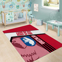 Greenland Area Rug with Polar Bear Emblem and Land of Ice Heart of Fire Text Design