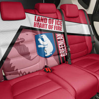 Greenland Back Car Seat Cover with Polar Bear Emblem and Land of Ice Heart of Fire Text Design