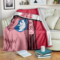 Greenland Blanket with Polar Bear Emblem and Land of Ice Heart of Fire Text Design