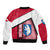 Greenland Bomber Jacket with Polar Bear Emblem and Land of Ice Heart of Fire Text Design