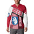 Greenland Button Sweatshirt with Polar Bear Emblem and Land of Ice Heart of Fire Text Design