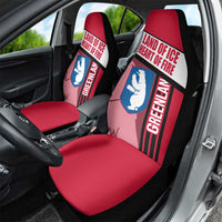 Greenland Car Seat Cover with Polar Bear Emblem and Land of Ice Heart of Fire Text Design