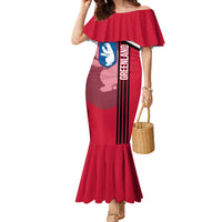 Greenland Family Matching Mermaid Dress and Hawaiian Shirt with Polar Bear Emblem and Land of Ice Heart of Fire Text Design