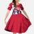 Greenland Family Matching Off Shoulder Maxi Dress and Hawaiian Shirt with Polar Bear Emblem and Land of Ice Heart of Fire Text Design