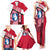 Greenland Family Matching Tank Maxi Dress and Hawaiian Shirt with Polar Bear Emblem and Land of Ice Heart of Fire Text Design