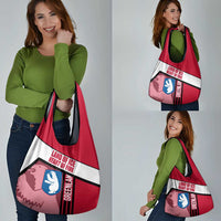 Greenland Grocery Bag with Polar Bear Emblem and Land of Ice Heart of Fire Text Design