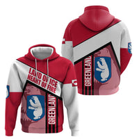 Greenland Hoodie with Polar Bear Emblem and Land of Ice Heart of Fire Text Design