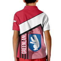 Greenland Kid Polo Shirt with Polar Bear Emblem and Land of Ice Heart of Fire Text Design