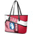 Greenland Leather Tote Bag with Polar Bear Emblem and Land of Ice Heart of Fire Text Design
