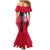 Greenland Mermaid Dress with Polar Bear Emblem and Land of Ice Heart of Fire Text Design