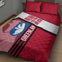 Greenland Quilt Bed Set with Polar Bear Emblem and Land of Ice Heart of Fire Text Design