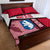Greenland Quilt Bed Set with Polar Bear Emblem and Land of Ice Heart of Fire Text Design
