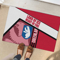 Greenland Rubber Doormat with Polar Bear Emblem and Land of Ice Heart of Fire Text Design