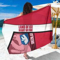 Greenland Sarong with Polar Bear Emblem and Land of Ice Heart of Fire Text Design