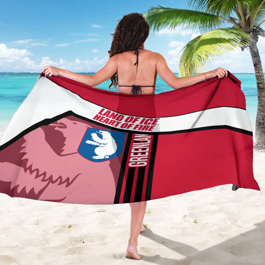 Greenland Sarong with Polar Bear Emblem and Land of Ice Heart of Fire Text Design
