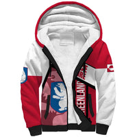 Greenland Sherpa Hoodie with Polar Bear Emblem and Land of Ice Heart of Fire Text Design