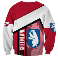 Greenland Sweatshirt with Polar Bear Emblem and Land of Ice Heart of Fire Text Design