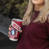 Greenland Tumbler Cup with Polar Bear Emblem and Land of Ice Heart of Fire Text Design