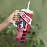 Greenland Tumbler With Handle with Polar Bear Emblem and Land of Ice Heart of Fire Text Design