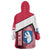 Greenland Wearable Blanket Hoodie with Polar Bear Emblem and Land of Ice Heart of Fire Text Design