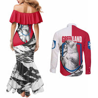 Greenland Pride Couples Matching Mermaid Dress and Long Sleeve Button Shirt The Spirit of the Arctic Bear