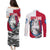 Greenland Pride Couples Matching Puletasi and Long Sleeve Button Shirt The Spirit of the Arctic Bear