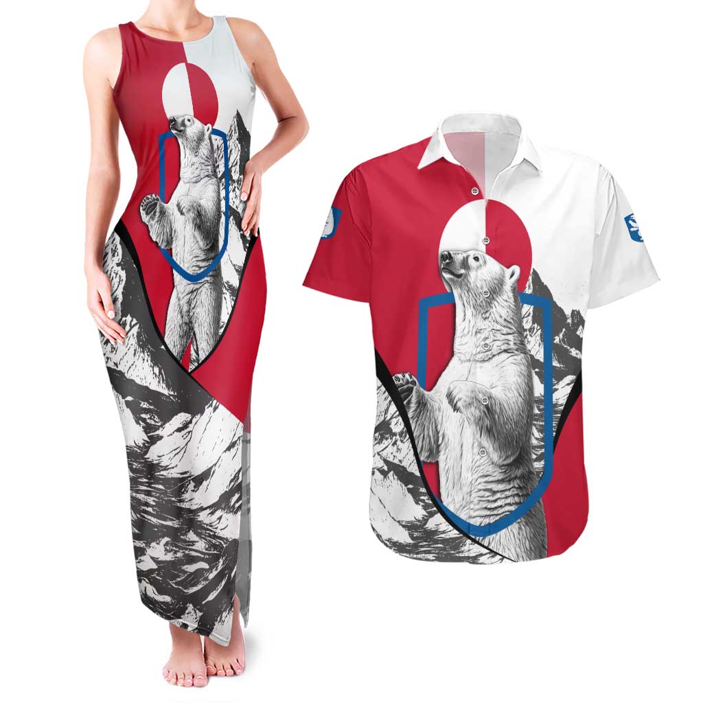 Greenland Pride Couples Matching Tank Maxi Dress and Hawaiian Shirt The Spirit of the Arctic Bear
