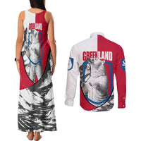 Greenland Pride Couples Matching Tank Maxi Dress and Long Sleeve Button Shirt The Spirit of the Arctic Bear