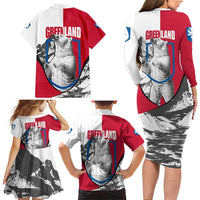 Greenland Pride Family Matching Long Sleeve Bodycon Dress and Hawaiian Shirt The Spirit of the Arctic Bear