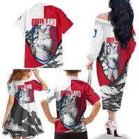 Greenland Pride Family Matching Off The Shoulder Long Sleeve Dress and Hawaiian Shirt The Spirit of the Arctic Bear