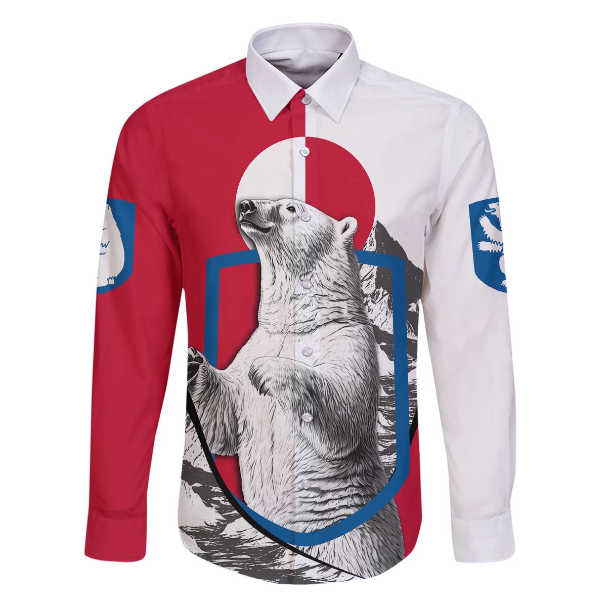 Greenland Pride Family Matching Off The Shoulder Long Sleeve Dress and Hawaiian Shirt The Spirit of the Arctic Bear