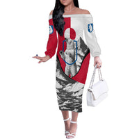Greenland Pride Family Matching Off The Shoulder Long Sleeve Dress and Hawaiian Shirt The Spirit of the Arctic Bear