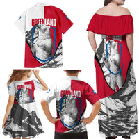 Greenland Pride Family Matching Off Shoulder Maxi Dress and Hawaiian Shirt The Spirit of the Arctic Bear