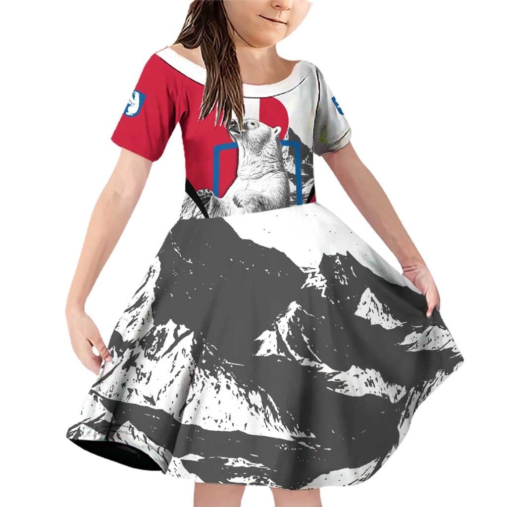 Greenland Pride Family Matching Off Shoulder Short Dress and Hawaiian Shirt The Spirit of the Arctic Bear