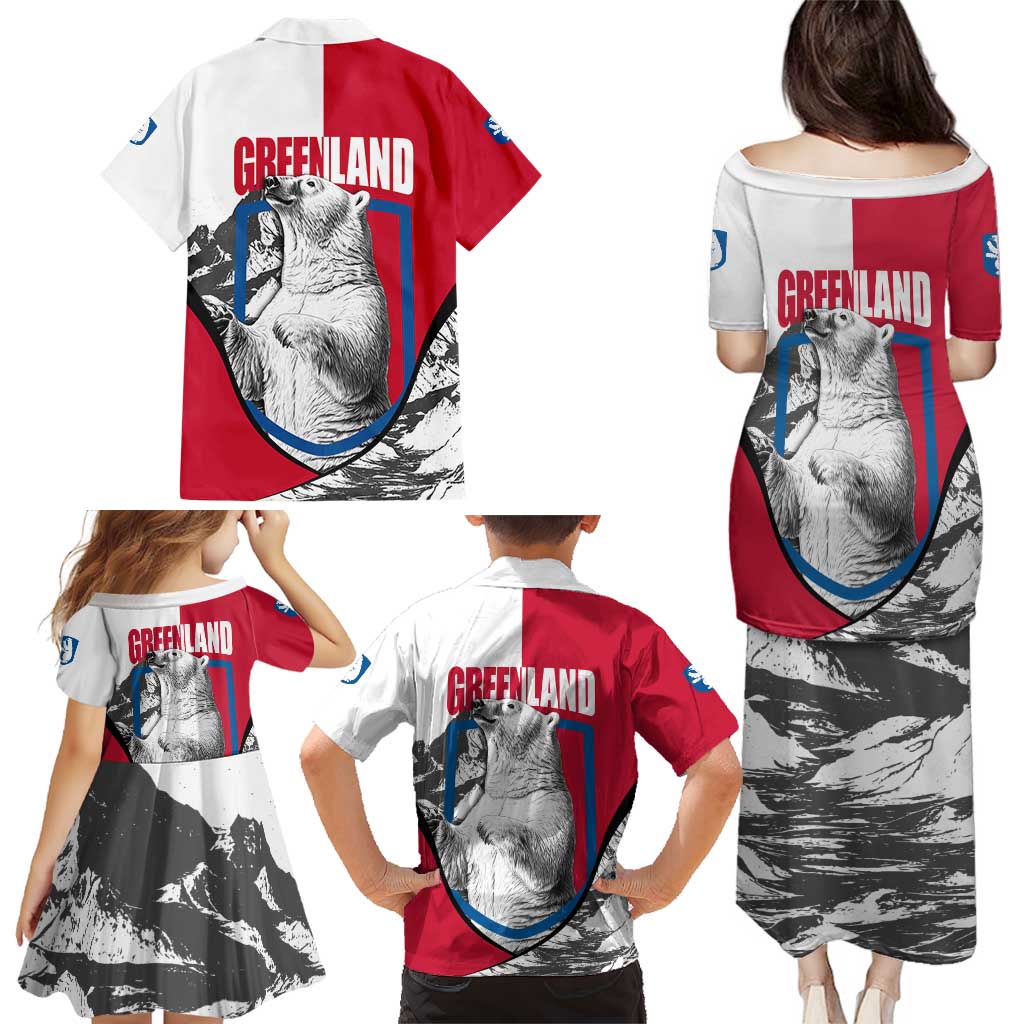 Greenland Pride Family Matching Puletasi and Hawaiian Shirt The Spirit of the Arctic Bear